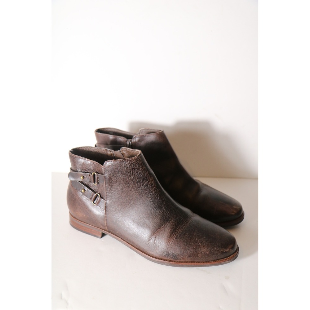 J Jill Melodie Double Wrap Brown Leather Ankle Bootie Womens 11 Boho Antique
